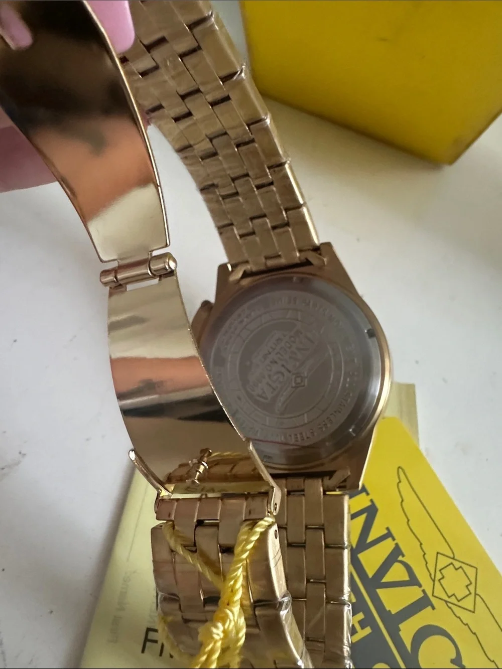 Invicta Gold watch, deep blue face